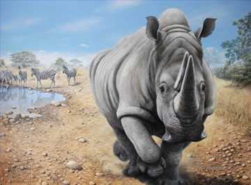 D’autres animaux œuvres - rhinocéros et zèbre animaux